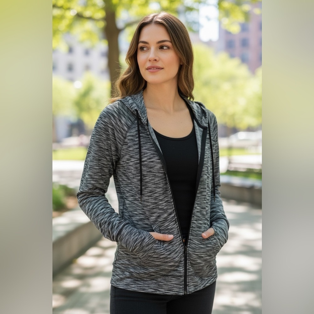 Adrienne Vittadini Black and White Hoodie
